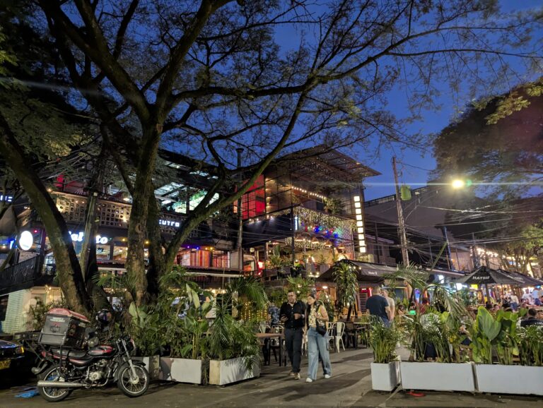 Colombia travel advisory 2026 - Provenza street Medellín at night